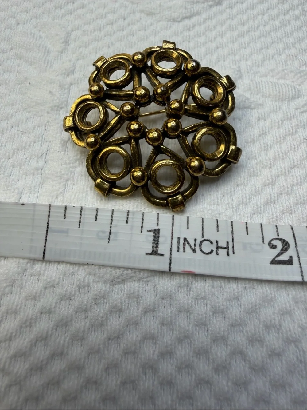 Vintage Gold Floral Filigree Brooch